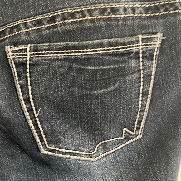 Blue Ankle Cropped Jeans with Contrast Stitching - Picture 7 of 10